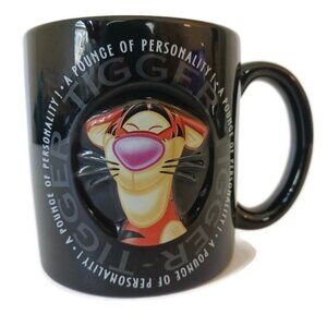 Disney Store Tigger Pooh 3D Black Coffee Mug Cup A Pounce of Personality 4" Tall